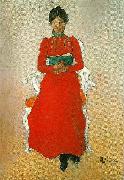 Carl Larsson portratt av dora lamm f. upmark oil painting reproduction